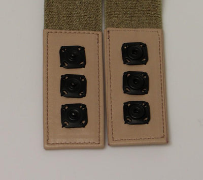 Beige Cotton Linnen Logo Belt