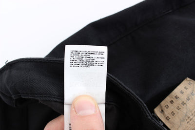 Black Straight Cotton Stretch Denim Jeans