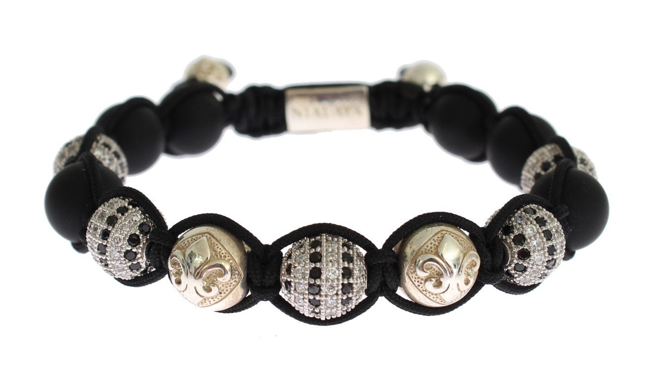 CZ Black Matte Onyx 925 Silver Bracelet