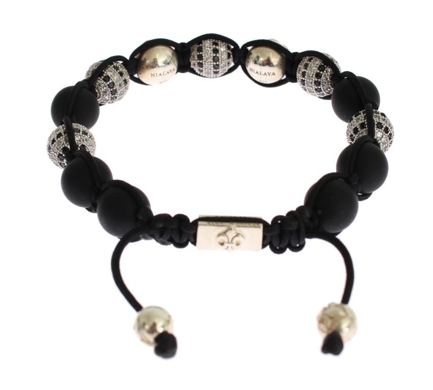 CZ Black Matte Onyx 925 Silver Bracelet