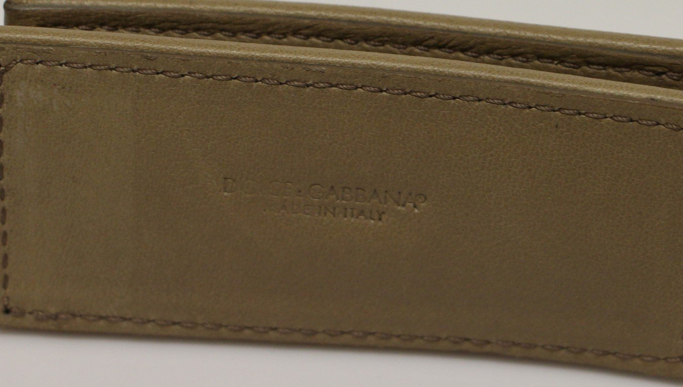 Beige Cotton Linen Logo Belt
