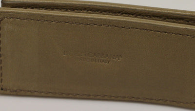 Beige Cotton Linen Logo Belt