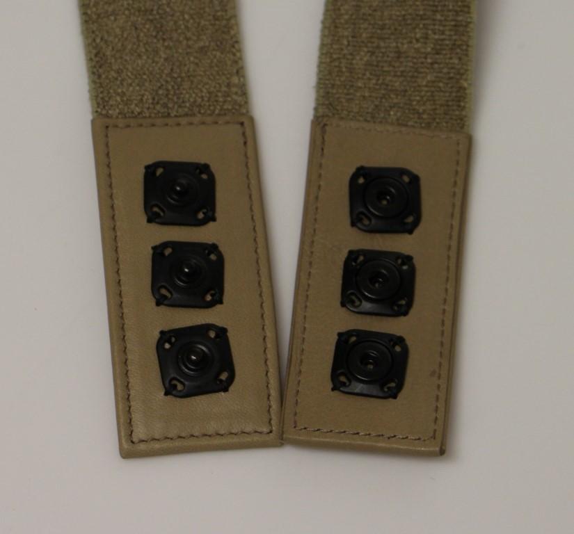 Beige Cotton Linen Logo Belt