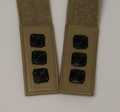 Beige Cotton Linen Logo Belt