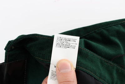 Green Corduroy Slim Fit Pants Jeans