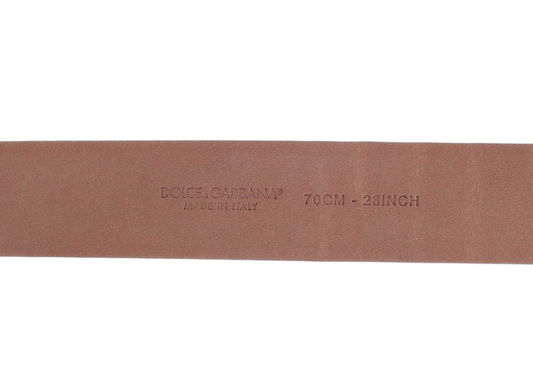 Beige Snakeskin Gold Buckle Logo Waist Belt