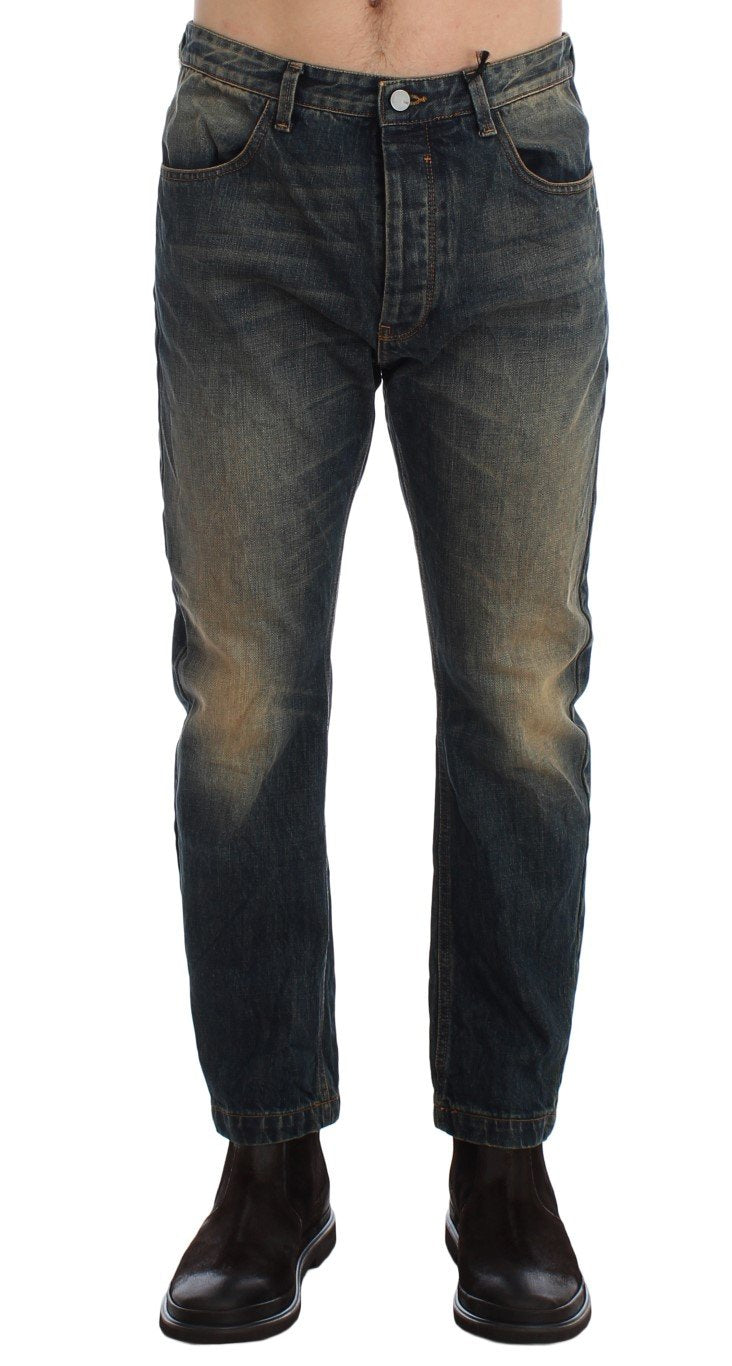 Blue Wash Chinos 50s Fit Cotton Jeans