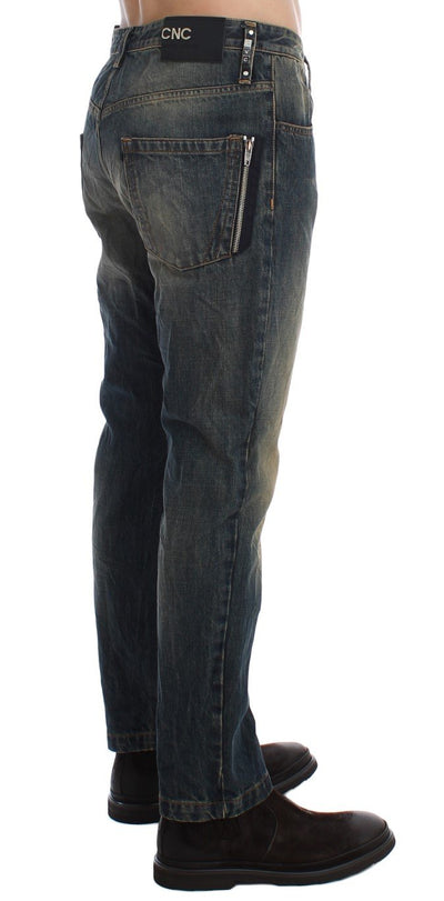 Blue Wash Chinos 50s Fit Cotton Jeans