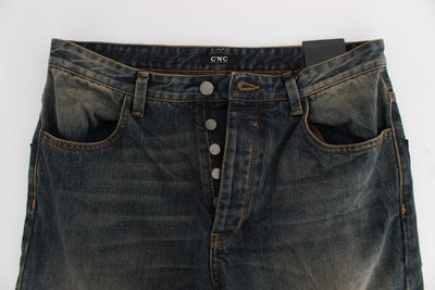 Blue Wash Chinos 50s Fit Cotton Jeans