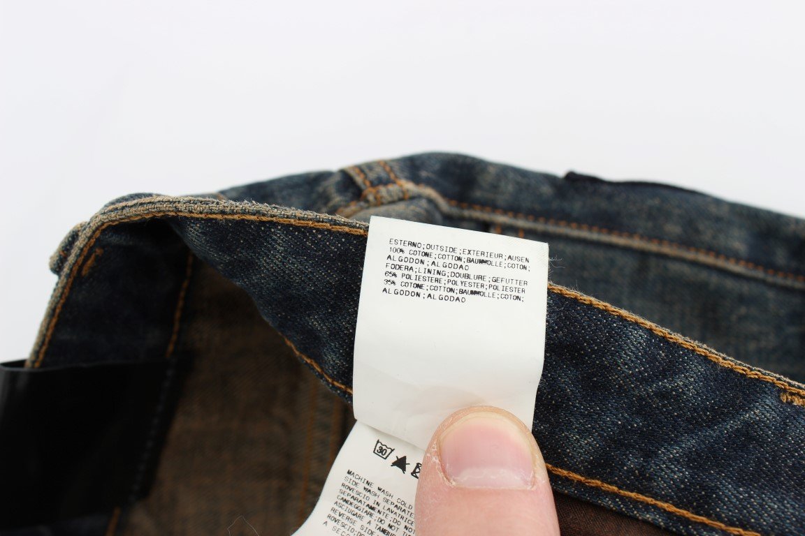 Blue Wash Chinos 50s Fit Cotton Jeans