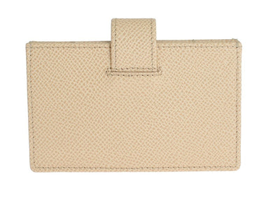 Beige Leather Dauphine Card Holder Wallet