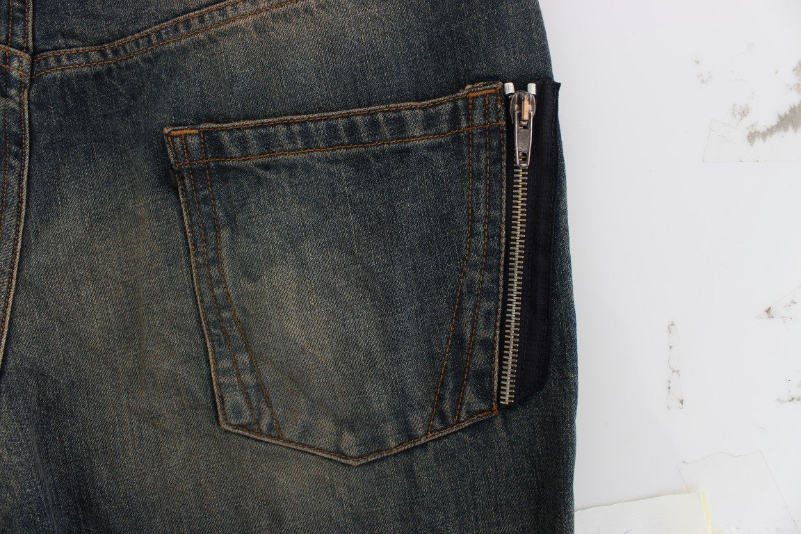 Blue Wash Chinos 50s Fit Cotton Jeans