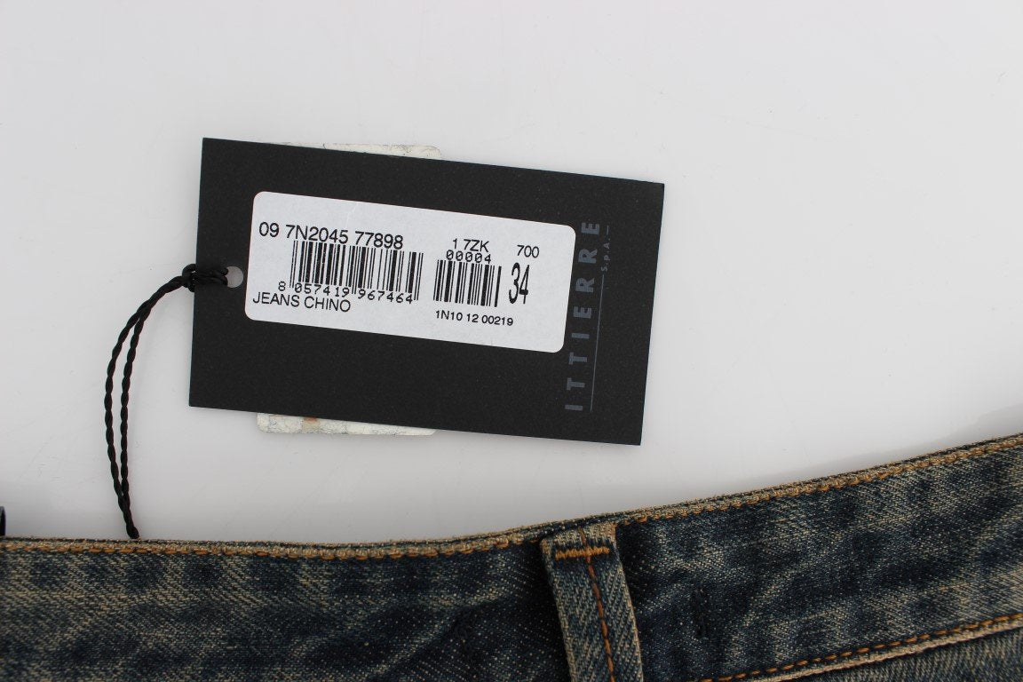 Blue Wash Chinos 50s Fit Cotton Jeans