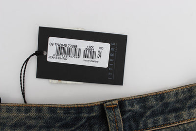Blue Wash Chinos 50s Fit Cotton Jeans