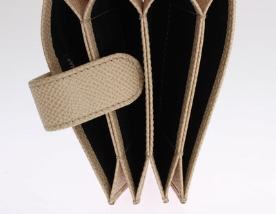 Beige Leather Dauphine Card Holder Wallet