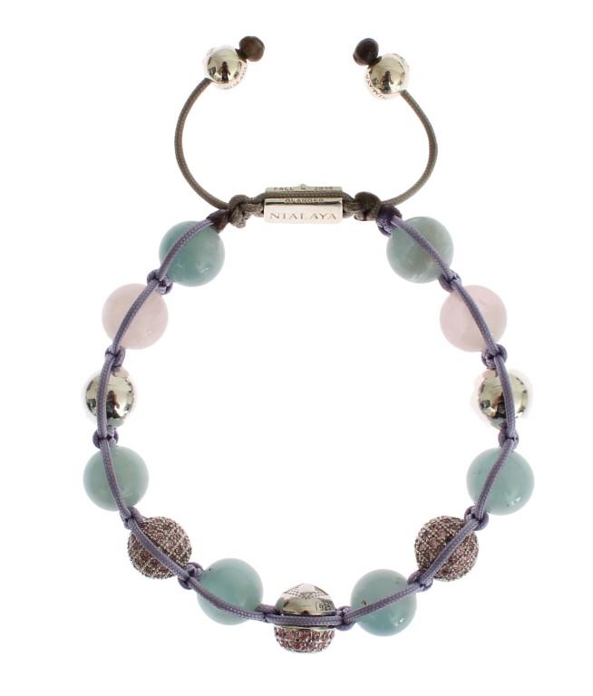 CZ Amethyst Aquamarine 925 Silver Bracelet