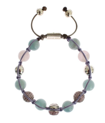 CZ Amethyst Aquamarine 925 Silver Bracelet