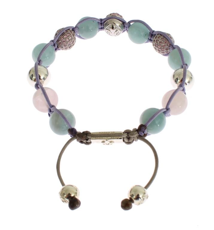 CZ Amethyst Aquamarine 925 Silver Bracelet