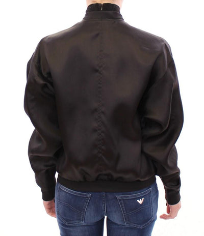 Black silk floral decorated jacket