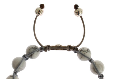 Red CZ Howlite Sterling 925 Silver Bracelet