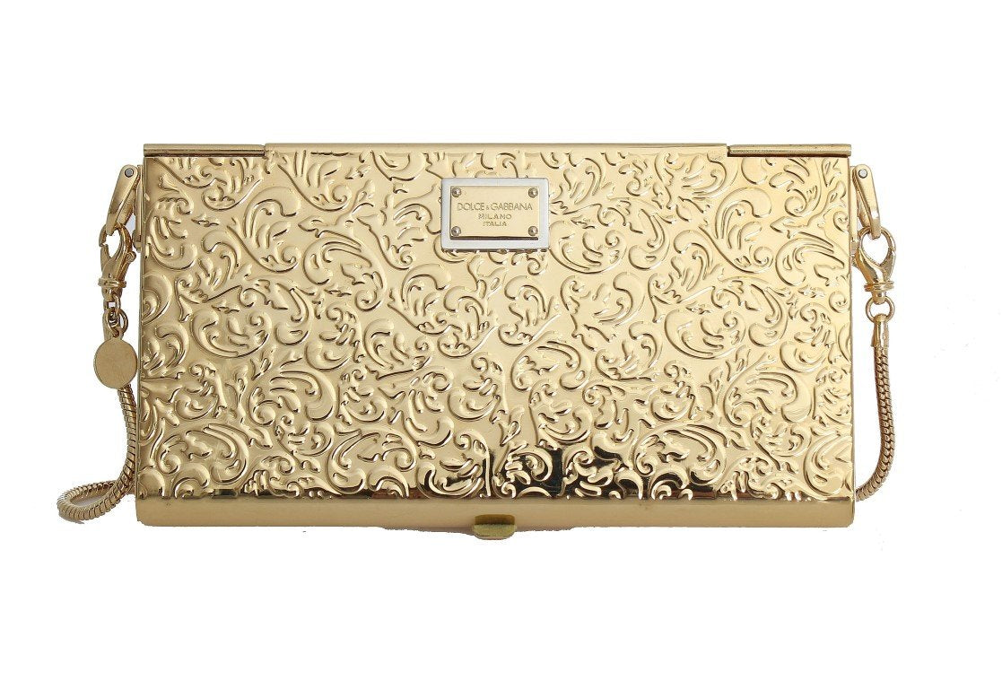 Gold Roses Crystal Clutch Bag