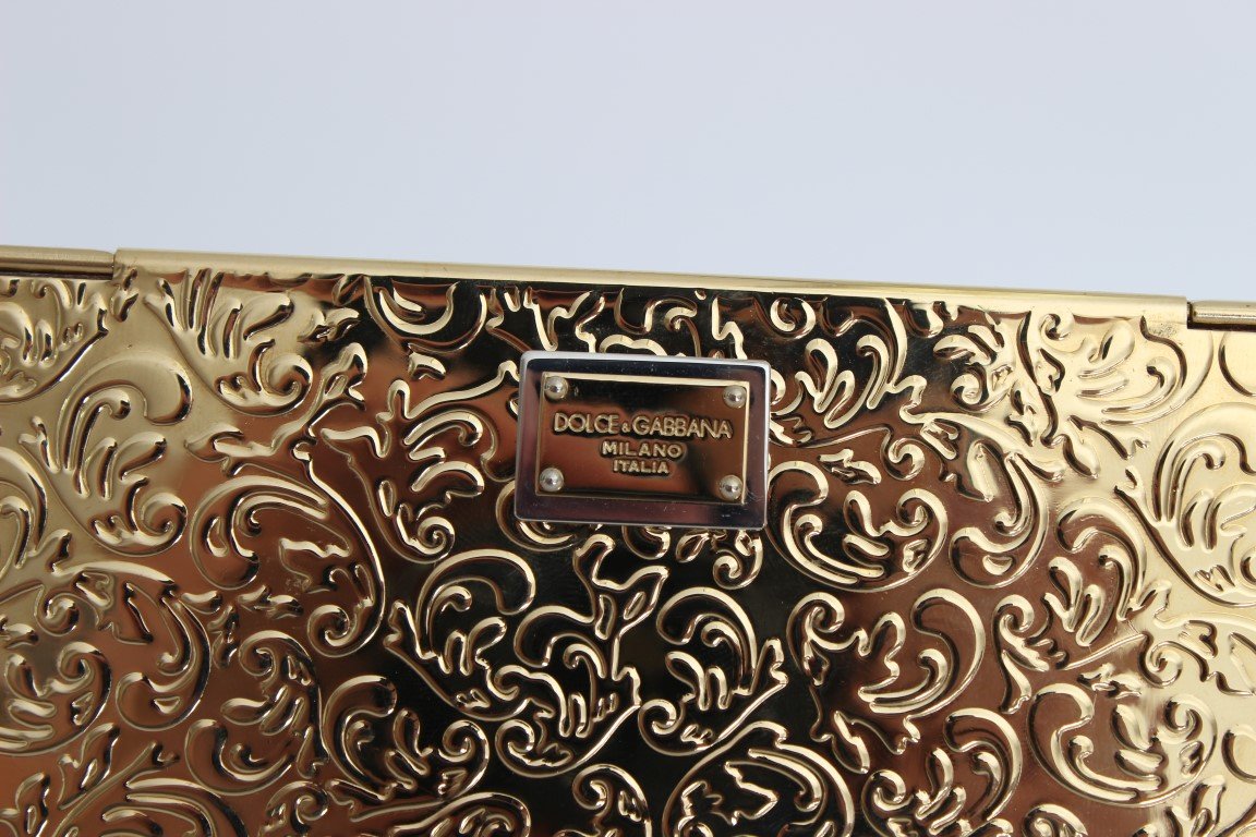 Gold Roses Crystal Clutch Bag