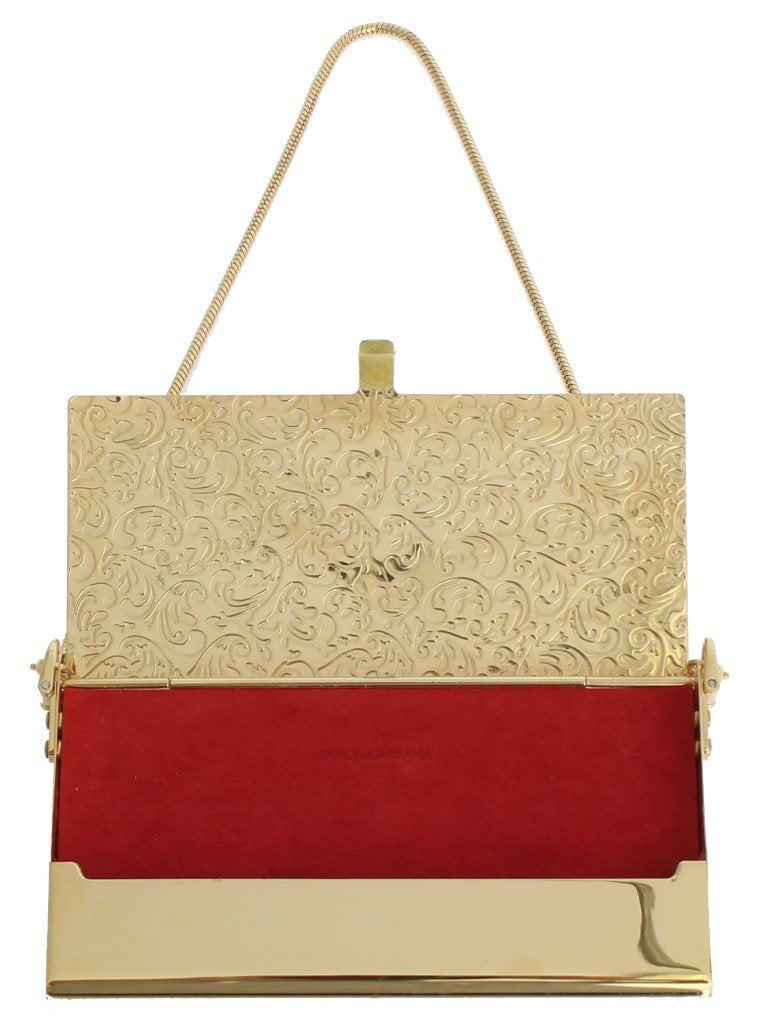 Gold Roses Crystal Clutch Bag