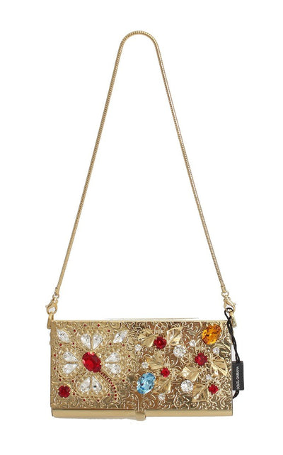 Gold Brass Crystal Clutch Bag