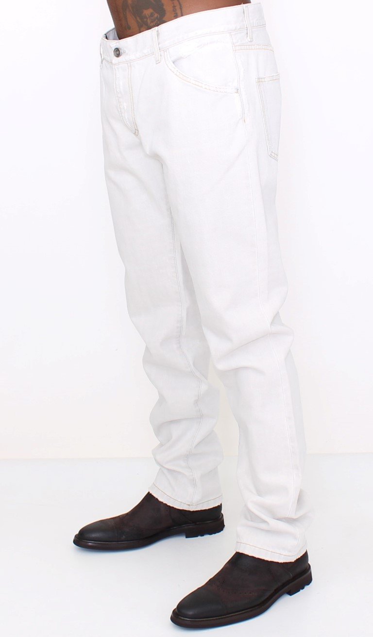 White Stonewash 14 Green Denim Jeans