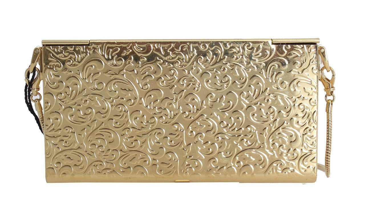 Gold Brass Crystal Clutch Bag