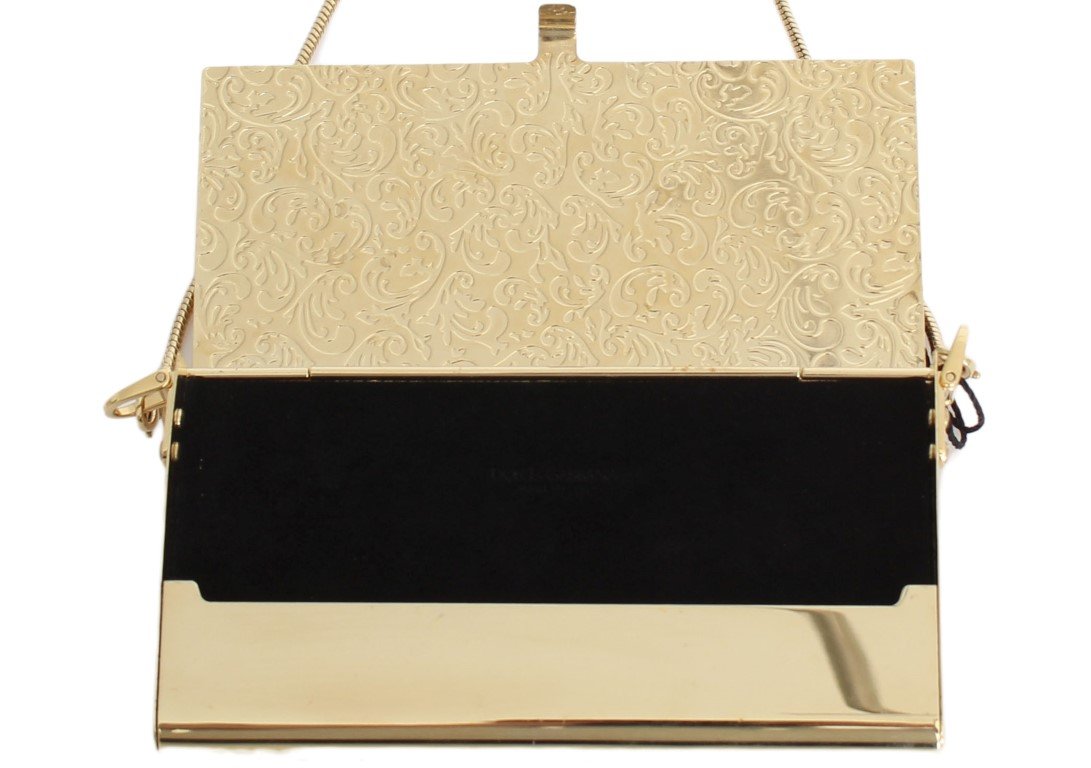 Gold Brass Crystal Clutch Bag