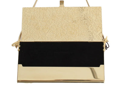 Gold Brass Crystal Clutch Bag