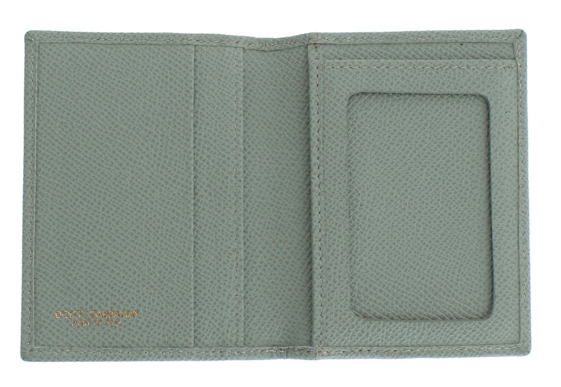 Blue Dauphine Leather Bifold Wallet