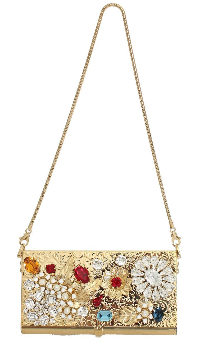 Gold Brass Crystal Clutch Bag