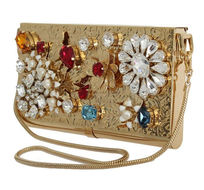 Gold Brass Crystal Clutch Bag