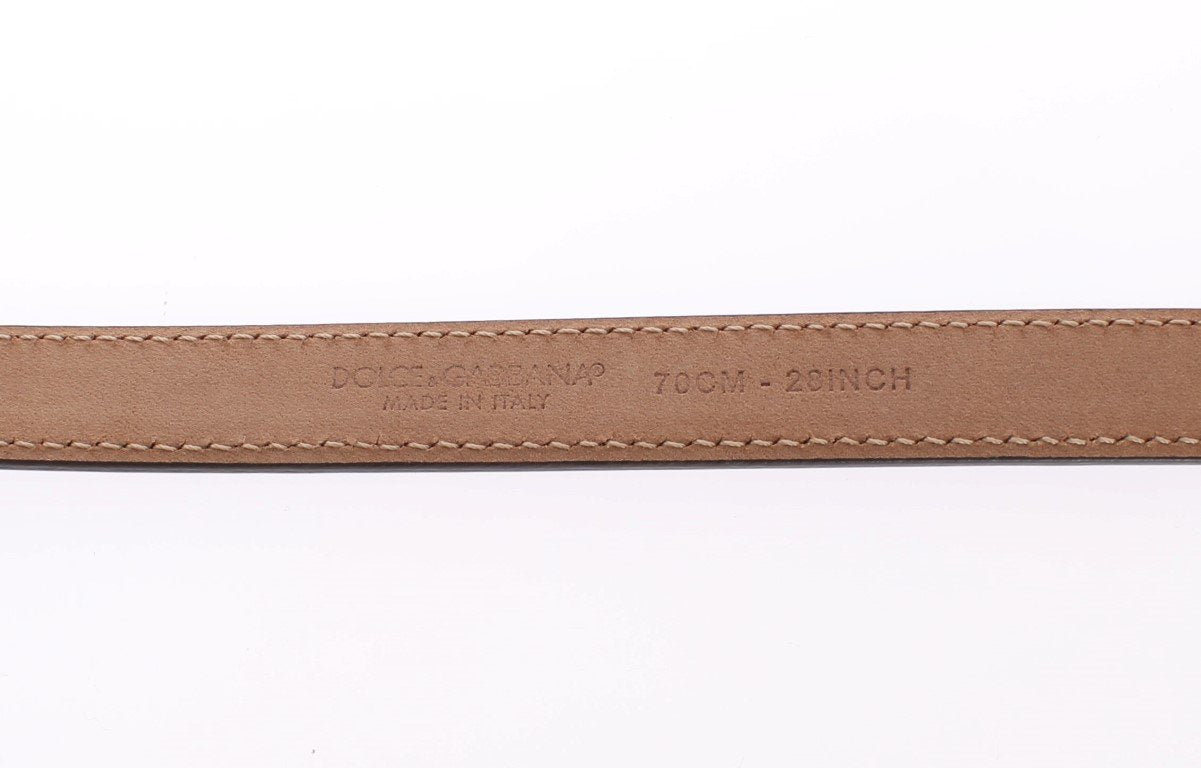 Gold Leather Gold Buckle Logo Waist Belt