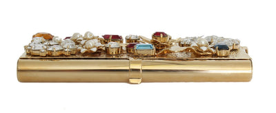 Gold Brass Crystal Clutch Bag