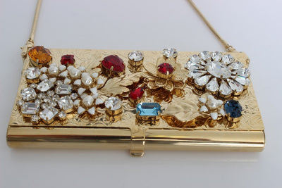 Gold Brass Crystal Clutch Bag