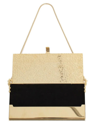 Gold Brass Crystal Clutch Bag