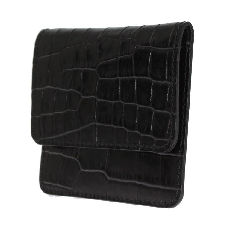 Black Pattern Leather Condom Case Holder