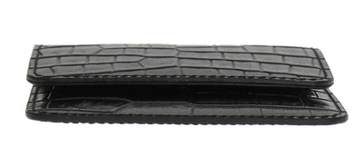 Black Pattern Leather Condom Case Holder