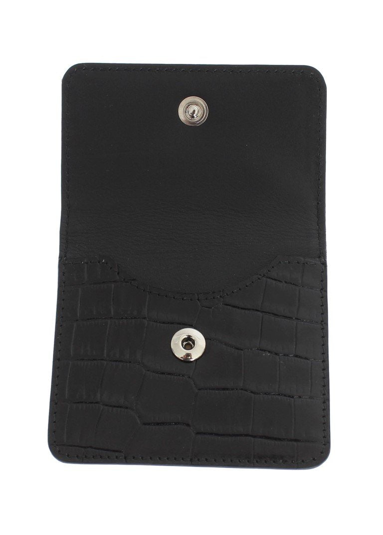 Black Pattern Leather Condom Case Holder