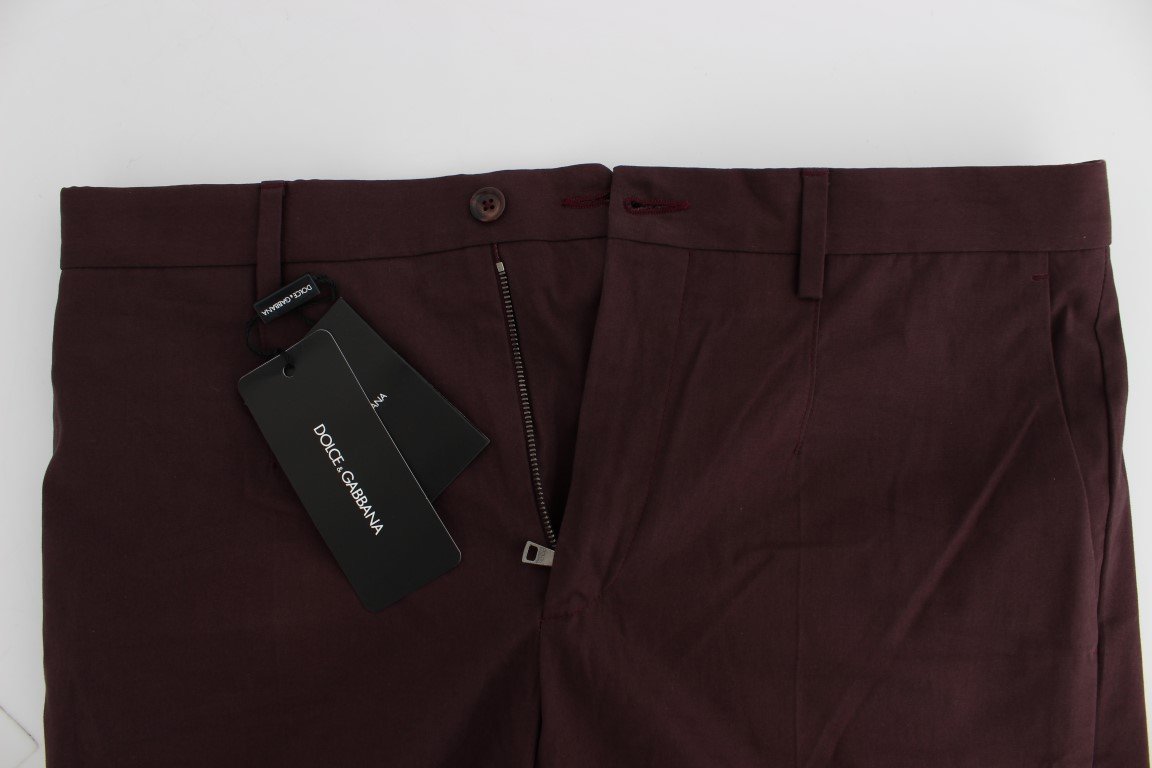Bordeaux Cotton Above Knees Casual Shorts