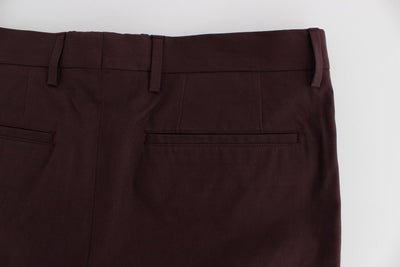 Bordeaux Cotton Above Knees Casual Shorts