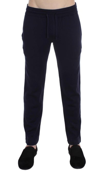 Blue Silk Mens Casual Training Sport Pants
