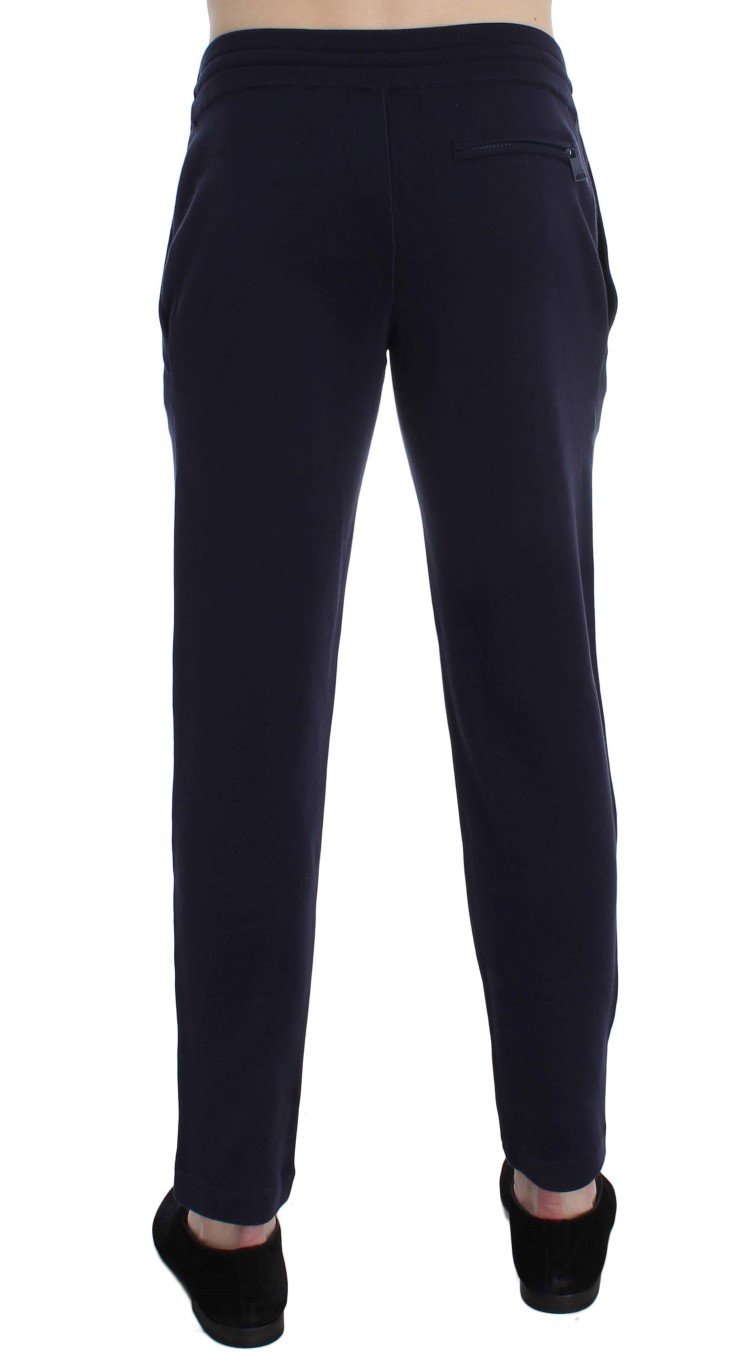 Blue Silk Mens Casual Training Sport Pants