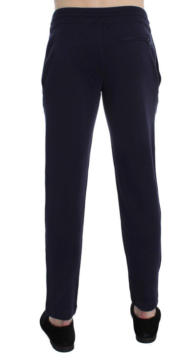 Blue Silk Mens Casual Training Sport Pants