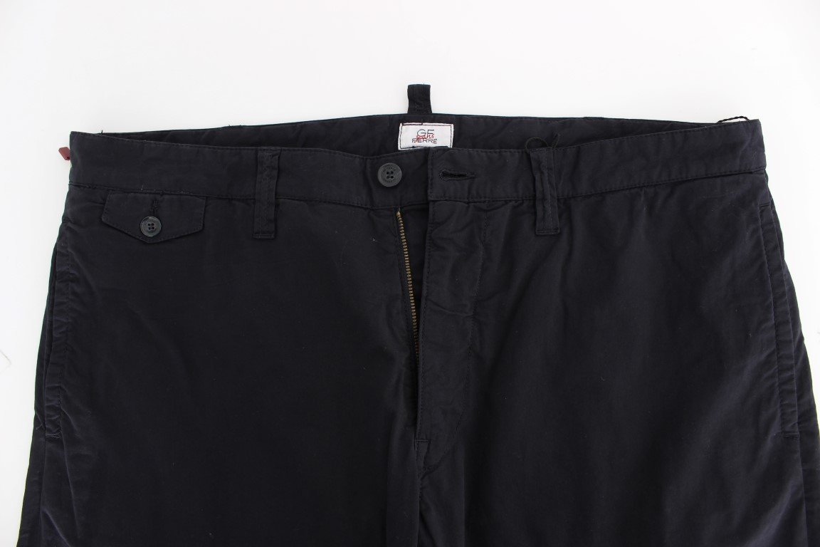 Blue Cotton Stretch Regular Chinos Pants