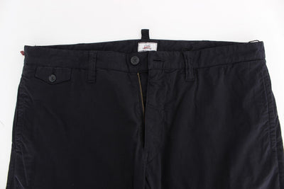 Blue Cotton Stretch Regular Chinos Pants