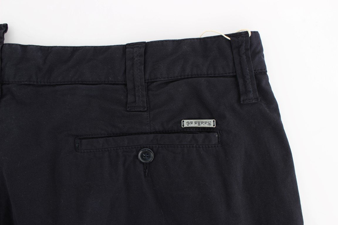Blue Cotton Stretch Regular Chinos Pants